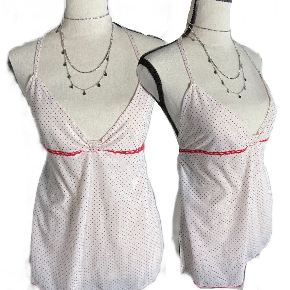 Red Polka Dot Fairycore Halter Babydoll Top
